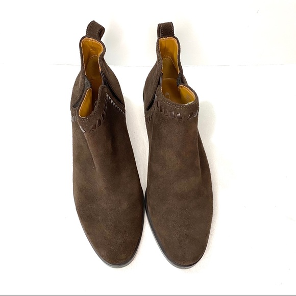 Coach Carter Espresso Brown Suede Ankle Booties - Picture 4 of 9